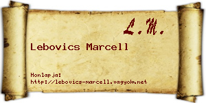 Lebovics Marcell névjegykártya